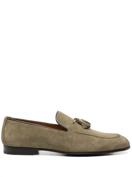 Pantofi derby Doucal's din piele de căprioară verde
