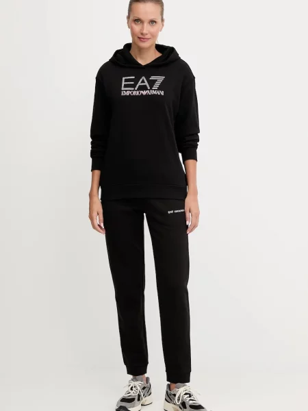 Emporio Armani bluza z kapturem wzorzysta czarny