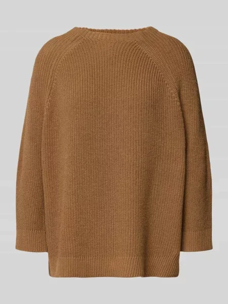 Sweter z dzianiny z raglanowymi rękawami i okrągłym dekoltem Smith And Soul beżowy