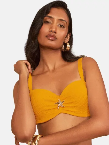 Love & roses Sutien costum de baie curry galben
