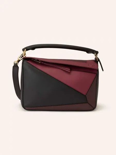 Loewe Kabelka Puzzle Small černá/ hnědá/ světle červená černá