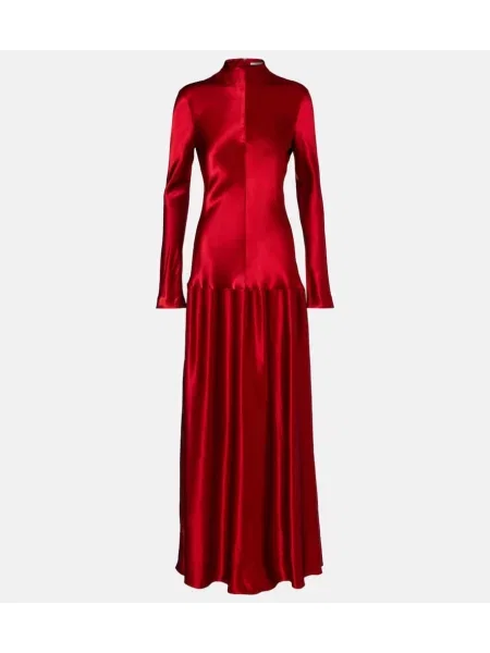 Satynowa maksi sukienka maxi Fforme garniturowa czerwona