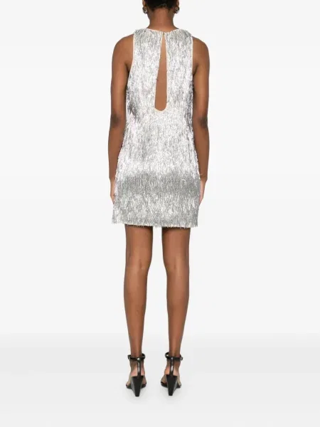 Rochie mini Patrizia Pepe cu paiete de costum gri