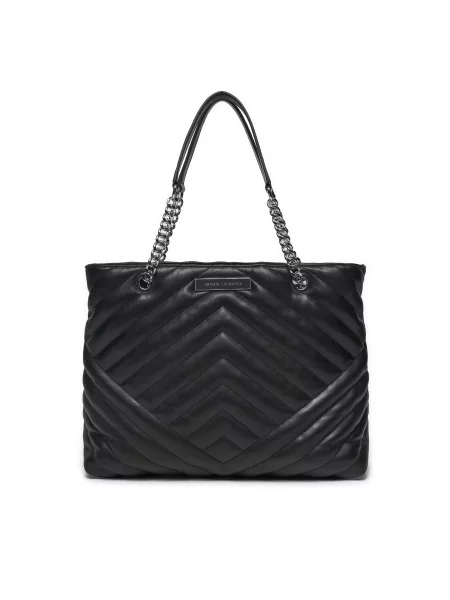 ARMANI EXCHANGE Nakupovalna torba / srebrna črna