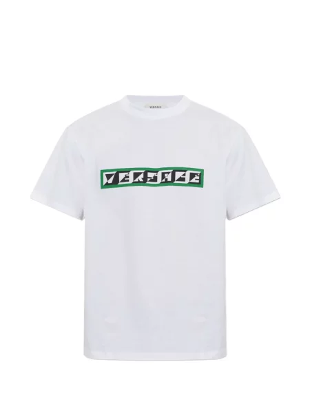 Tricou Versace cu imagine din jerseu alb