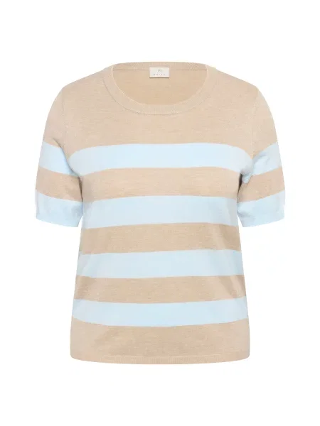 KAFFE CURVE Pulover KCLizzy / albastru deschis bej