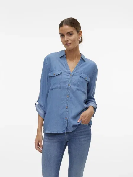 VERO MODA Bluză VMBREE denim albastru
