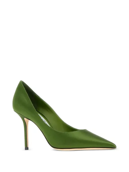 Pantofi cu toc Jimmy Choo din satin verde