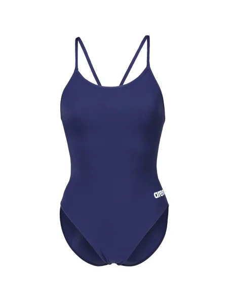 ARENA Costum de baie întreg LACE BACK SOLID albastru închis alb