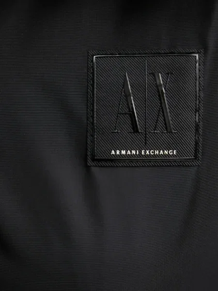 Geacă Armani Exchange cu glugă cu autograf negru