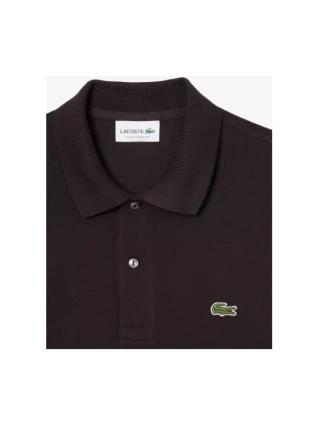 Koszulka polo Regular Fit z czystej bawełny Lacoste brązowa