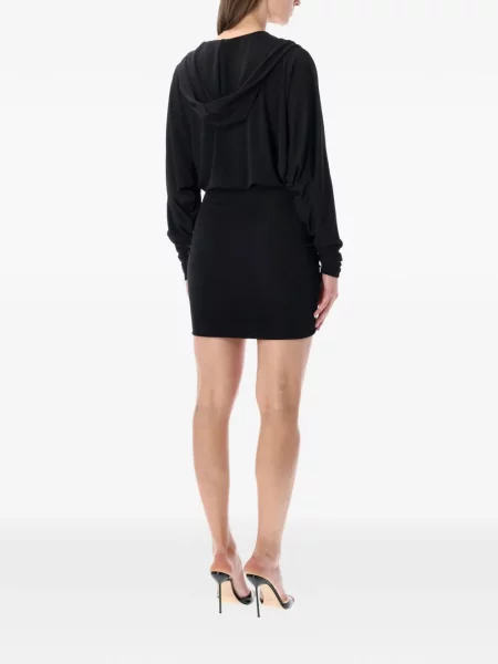 Rochie mini The Andamane cu glugă de costum negru