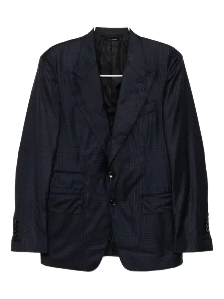 Costum Tom Ford în carouri de costum albastru