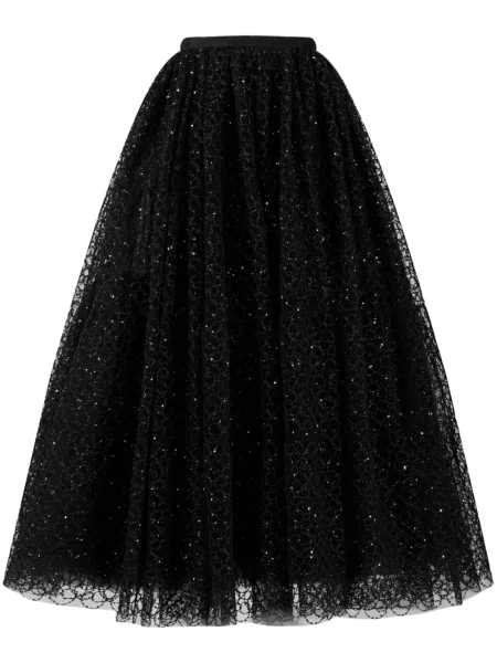 Fustă Giambattista Valli cu broderie din tul negru