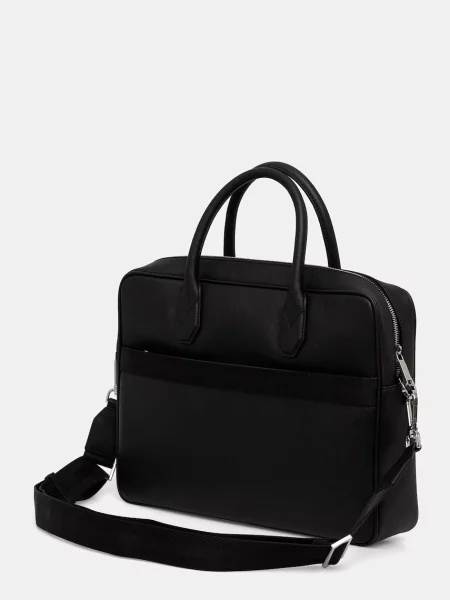 BOSS torba na laptopa skórzana Northon_Doc. Case czarna