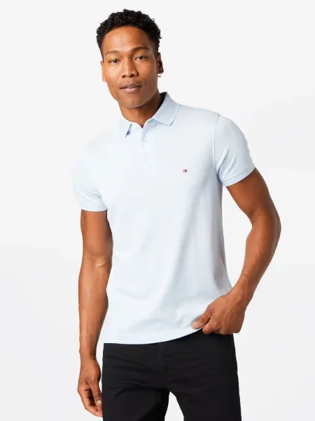 TOMMY HILFIGER Majica mornarska / pastelno modra / rdeča bela