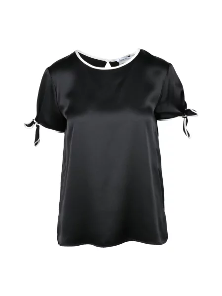 Lniana bluzka Max Mara czarna