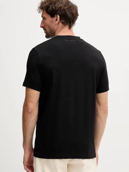 Karl Lagerfeld tricou din cu imprimeu negru