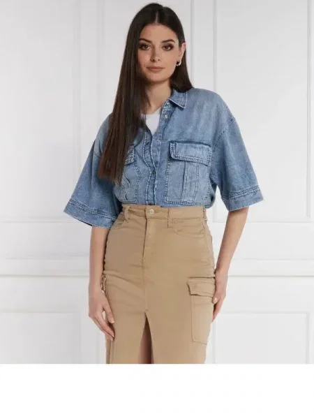 DONDUP made in Italy De blugi cămașă | Oversize fit albastru