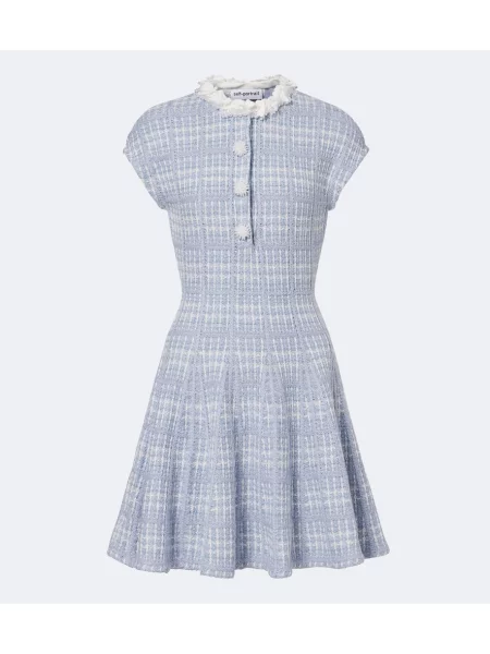 Rochie Self-portrait din tweed albastru