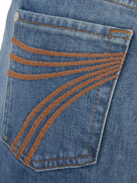 Blugi 7 For All Mankind cu broderie albastru