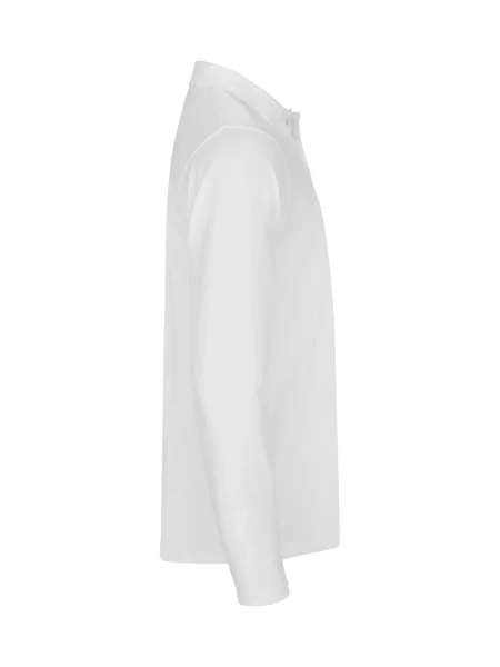 Clique Stretch Premium Polo z długim rękawem – z – White biała