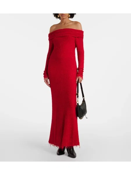 Rochie maxi Isabel Marant din jerseu de costum roșu