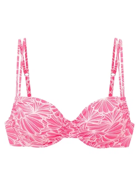 VENICE BEACH Bikini zgornji del svetlo roza bela