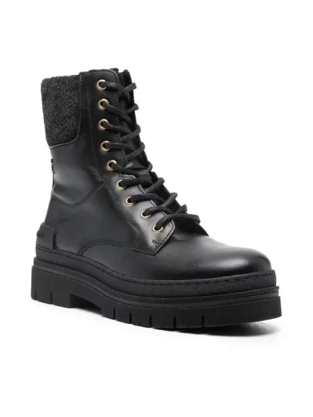 Botki Tommy Hilfiger skórzane czarne