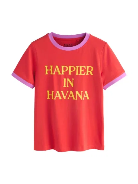 Next Tricou Havana galben / roz deschis roșu