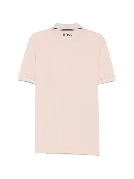 Scurt tricou polo Boss cu imagine roz