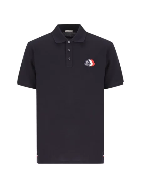 Tricou polo Moncler cu autograf albastru