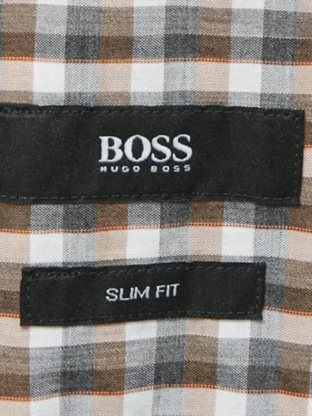 Cămașă Boss în carouri maro