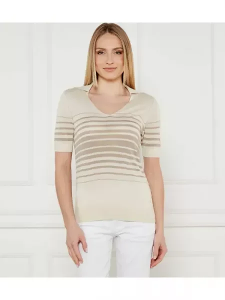 Calvin Klein Bluză cu adaos de mătase bej