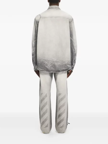 Cămașă Off-white cu broderie alb