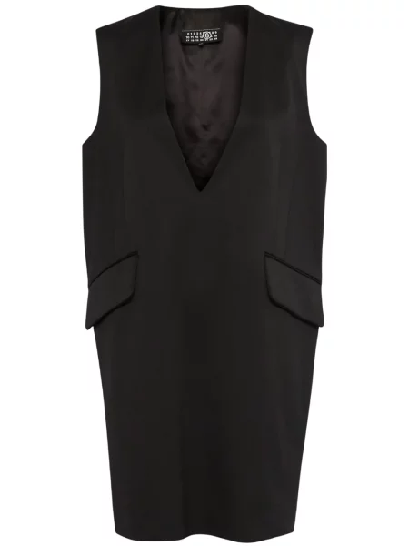 Rochie mini Mm6 Maison Margiela cu decolteu în V de costum negru