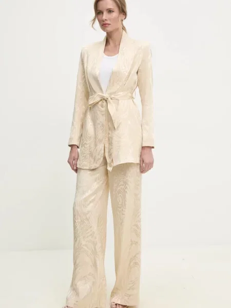 Піджак Answear Lab однобортний візерунок бежевий