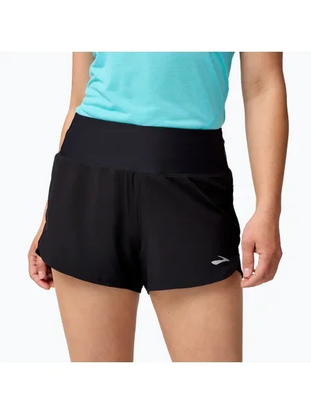 Дамски къси панталони за бягане Brooks Chaser 3" black черно