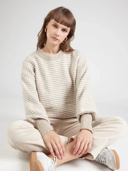 Kaffe Pulover Ellery bej / murdar alb