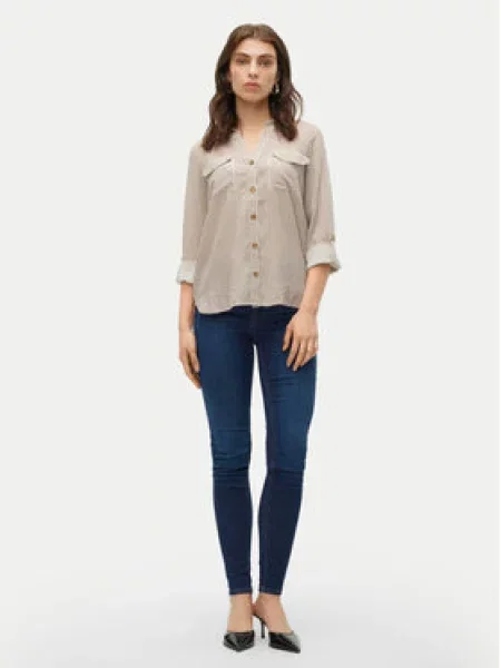 Vero Moda Košile Bumpy Béžová bílá