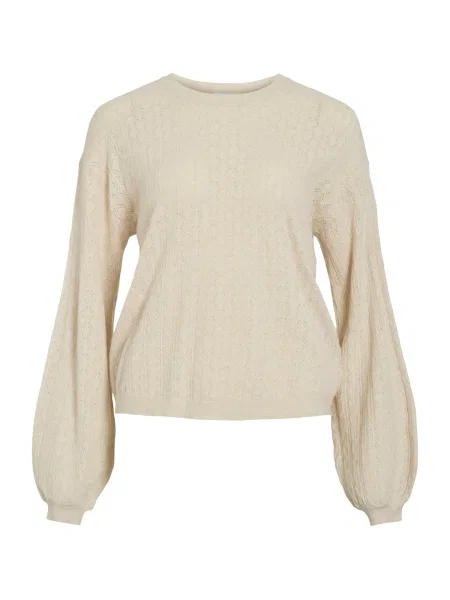 VILA Pulover VIEMI natural alb
