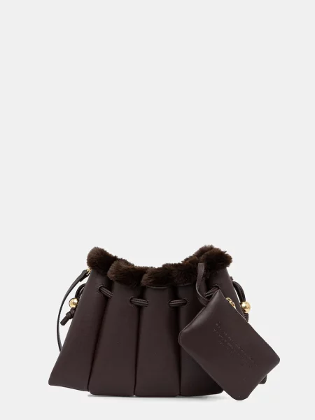 Themoire torebka brązowy