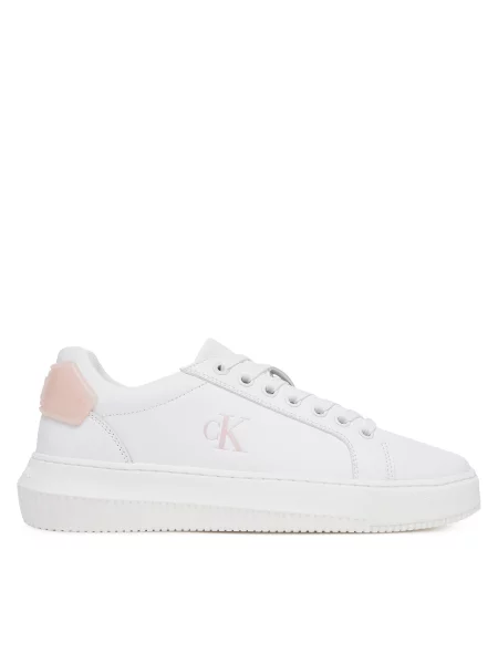 Laisvalaikio batai Calvin Klein Jeans Chunky Cupsole Ru Patch Lth Wn balta