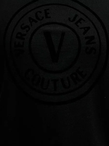 Шерстяной легкий свитер Versace Jeans Couture черный
