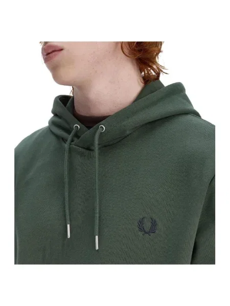 Hanorac cu glugă Fred Perry cu glugă verde