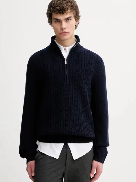 Вълнен пуловер A.P.C. Pull Theo тъмносиньо