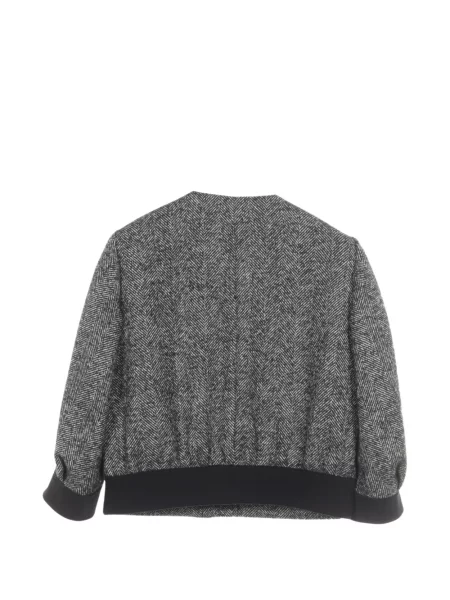 Geacă Max Mara cu model herringbone negru