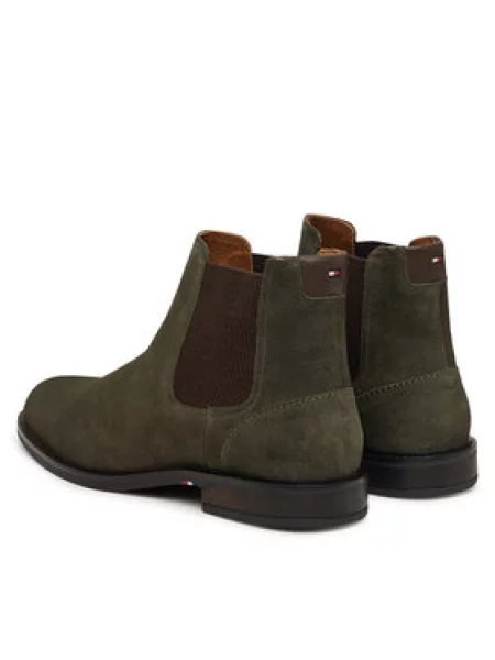 Tommy Hilfiger Bokacsizma Corporate Dressy Suede Chelsea Khaki