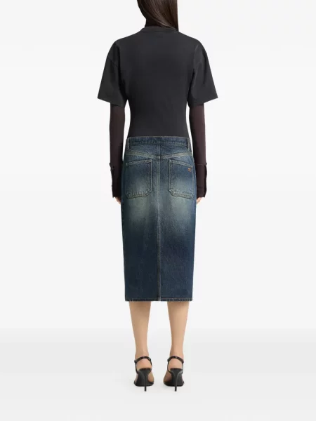 Tricou Courreges cu imagine negru