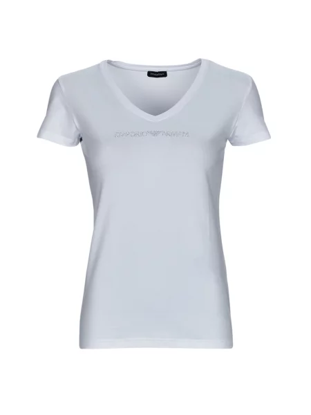 Majica Emporio Armani s V-izrezom bijela